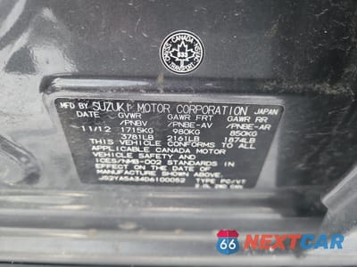 Zdjęcie 12 z 12 samochodu: 2013 SUZUKI SX4 VIN:JS2YA5A34D6100052 - miniatura