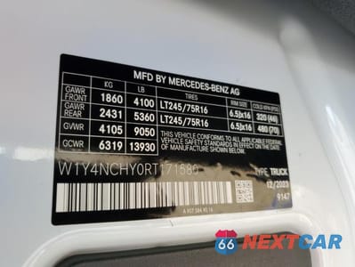 Zdjęcie 12 z 12 samochodu: 2024 MERCEDES-BENZ SPRINTER 2500 VIN:W1Y4NCHY0RT171580 - miniatura