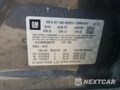 Zdjęcie 13 z 13 samochodu: 2016 BUICK ENCORE CONVENIENCE VIN:KL4CJBSBXGB687257 - miniatura
