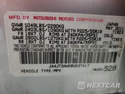 Zdjęcie 16 z 17 samochodu: 2011 MITSUBISHI OUTLANDER SE VIN:JA4JT3AWXBU037417 - miniatura