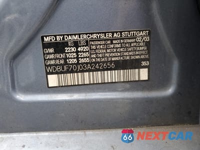 Zdjęcie 12 z 12 samochodu: 2003 MERCEDES-BENZ E 500 VIN:WDBUF70J03A242656 - miniatura