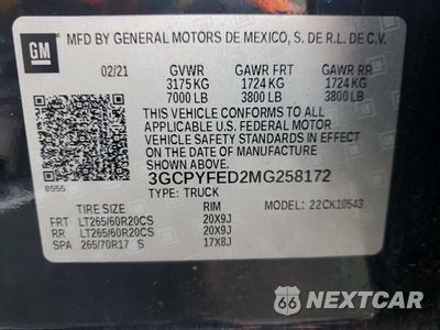 Zdjęcie 14 z 15 samochodu: 2021 CHEVROLET SILVERADO K1500 LT TRAIL BOSS VIN:3GCPYFED2MG258172 - miniatura