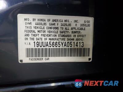 Zdjęcie 12 z 13 samochodu: 2000 ACURA 3.2TL VIN:19UUA5665YA051413 - miniatura