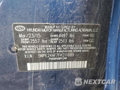 Zdjęcie 14 z 15 samochodu: 2015 HYUNDAI SONATA SE VIN:5NPE24AF7FH211699 - miniatura