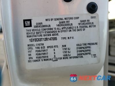 Zdjęcie 15 z 15 samochodu: 2002 CADILLAC ESCALADE LUXURY VIN:1GYEC63T12R147085 - miniatura