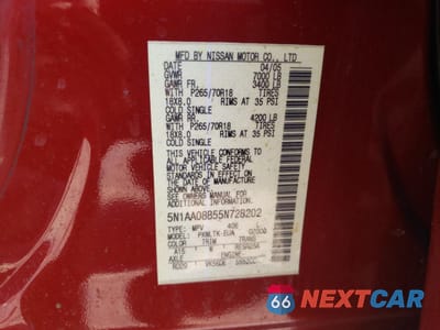 Zdjęcie 13 z 13 samochodu: 2005 NISSAN ARMADA SE VIN:5N1AA08B55N728202 - miniatura
