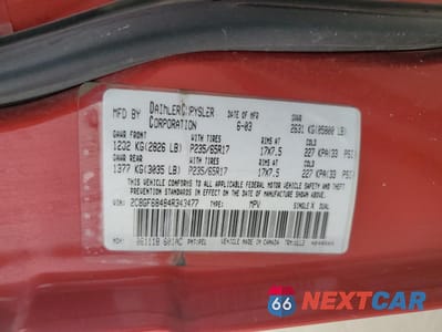 Zdjęcie 16 z 17 samochodu: 2004 CHRYSLER PACIFICA VIN:2C8GF68484R343477 - miniatura