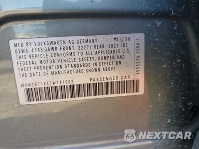 Zdjęcie 12 z 12 samochodu: 2007 VOLKSWAGEN RABBIT VIN:WVWCR71K47W111962 - miniatura