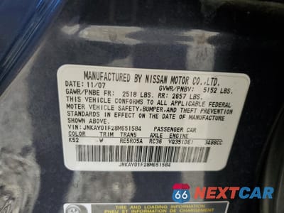 Zdjęcie 14 z 15 samochodu: 2008 INFINITI M35 BASE VIN:JNKAY01F28M651584 - miniatura