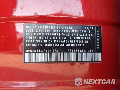 Zdjęcie 12 z 12 samochodu: 2014 VOLKSWAGEN GOLF VIN:WVWDM7AJ2EW011978 - miniatura