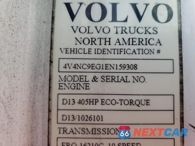 Zdjęcie 10 z 10 samochodu: 2014 VOLVO VN VNL VIN:4V4NC9EG1EN159308 - miniatura