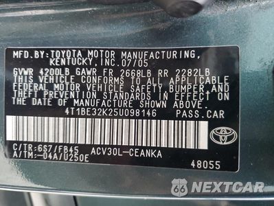 Zdjęcie 14 z 14 samochodu: 2005 TOYOTA CAMRY LE VIN:4T1BE32K25U098146 - miniatura