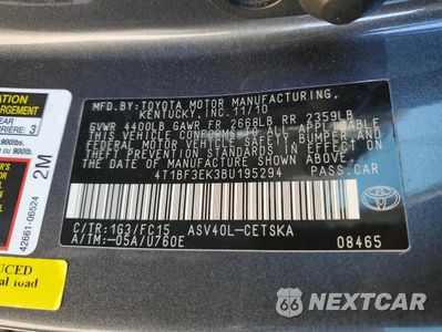 Zdjęcie 12 z 13 samochodu: 2011 TOYOTA CAMRY BASE VIN:4T1BF3EK3BU195294 - miniatura
