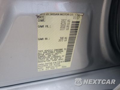 Zdjęcie 14 z 15 samochodu: 2017 NISSAN ALTIMA 2.5 VIN:1N4AL3AP2HN347049 - miniatura