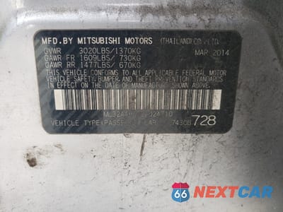 Zdjęcie 14 z 14 samochodu: 2014 MITSUBISHI MIRAGE ES VIN:ML32A4HJ9EH024710 - miniatura
