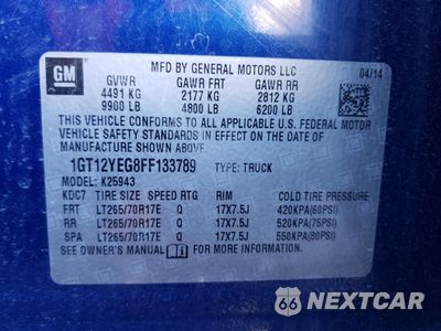 Zdjęcie 13 z 14 samochodu: 2015 GMC SIERRA K2500 SLE VIN:1GT12YEG8FF133789 - miniatura