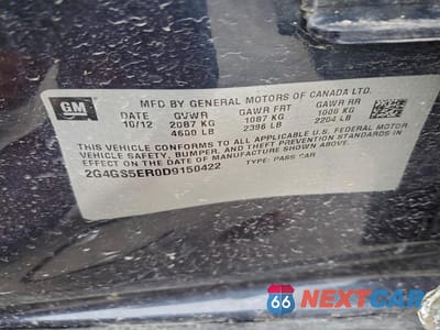 Zdjęcie 13 z 13 samochodu: 2013 BUICK REGAL PREMIUM VIN:2G4GS5ER0D9150422 - miniatura