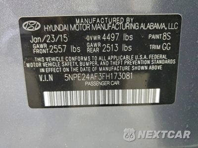 Zdjęcie 12 z 14 samochodu: 2015 HYUNDAI SONATA SE VIN:5NPE24AF3FH173081 - miniatura