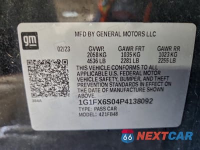 Zdjęcie 13 z 13 samochodu: 2023 CHEVROLET BOLT EV 2LT VIN:1G1FX6S04P4138092 - miniatura