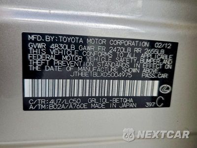 Zdjęcie 12 z 12 samochodu: 2013 LEXUS GS 350 VIN:JTHBE1BLXD5004975 - miniatura