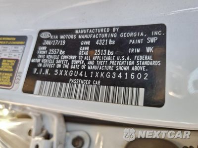 Zdjęcie 12 z 12 samochodu: 2019 KIA OPTIMA EX VIN:5XXGU4L1XKG341602 - miniatura