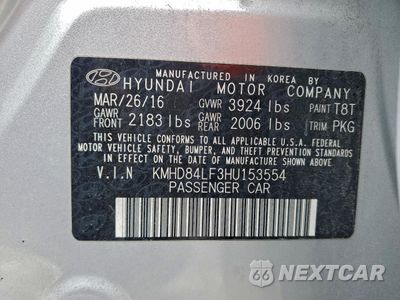 Zdjęcie 12 z 13 samochodu: 2017 HYUNDAI ELANTRA SE VIN:KMHD84LF3HU153554 - miniatura