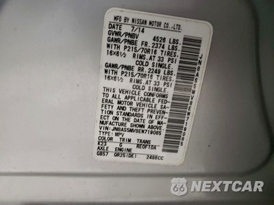 Zdjęcie 13 z 15 samochodu: 2014 NISSAN ROGUE SELECT S VIN:JN8AS5MV8EW719085 - miniatura