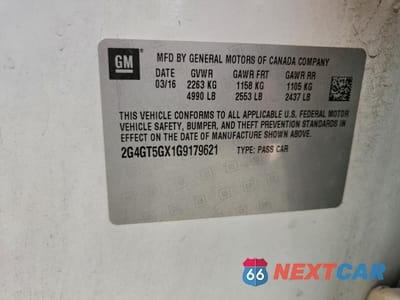 Zdjęcie 12 z 13 samochodu: 2016 BUICK REGAL PREMIUM VIN:2G4GT5GX1G9179621 - miniatura