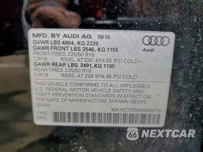 Zdjęcie 14 z 14 samochodu: 2017 AUDI Q3 PREMIUM VIN:WA1ECCFS6HR005731 - miniatura