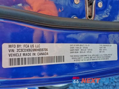 Zdjęcie 12 z 12 samochodu: 2021 DODGE CHARGER RT VIN:2C3CDXBG9MH659706 - miniatura