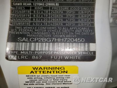 Zdjęcie 14 z 14 samochodu: 2017 LAND ROVER DISCOVERY SPORT SE VIN:SALCP2BG7HH720450 - miniatura