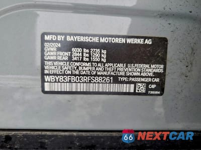 Zdjęcie 12 z 12 samochodu: 2024 BMW I4 XDRIVE 40 VIN:WBY83FB03RFS88261 - miniatura