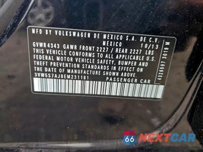 Zdjęcie 12 z 12 samochodu: 2014 VOLKSWAGEN JETTA GLI VIN:3VW5S7AJ8EM231181 - miniatura