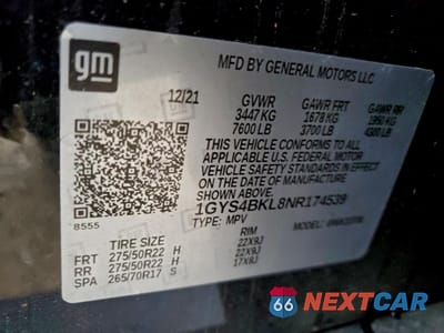 Zdjęcie 13 z 14 samochodu: 2022 CADILLAC ESCALADE PREMIUM LUXURY VIN:1GYS4BKL8NR174539 - miniatura