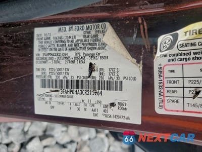Zdjęcie 12 z 12 samochodu: 2012 FORD FUSION SE VIN:3FAHP0HA3CR215264 - miniatura