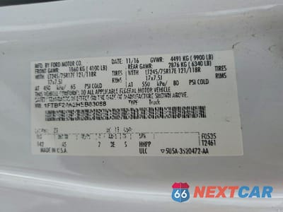 Zdjęcie 12 z 12 samochodu: 2017 FORD F250 SUPER DUTY VIN:1FTBF2A62HEB63088 - miniatura