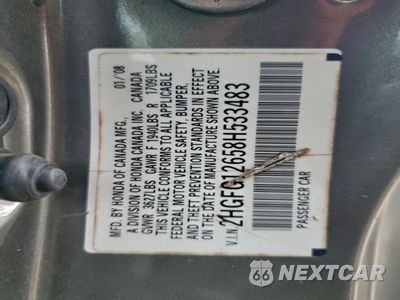 Zdjęcie 13 z 13 samochodu: 2008 HONDA CIVIC LX VIN:2HGFG12658H533483 - miniatura