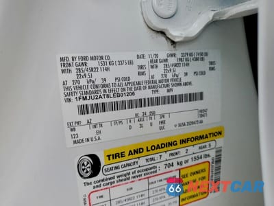 Zdjęcie 12 z 13 samochodu: 2020 FORD EXPEDITION LIMITED VIN:1FMJU2AT8LEB01206 - miniatura