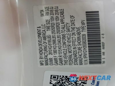 Zdjęcie 14 z 14 samochodu: 2025 HONDA PILOT SPORT VIN:5FNYG1H35SB020039 - miniatura