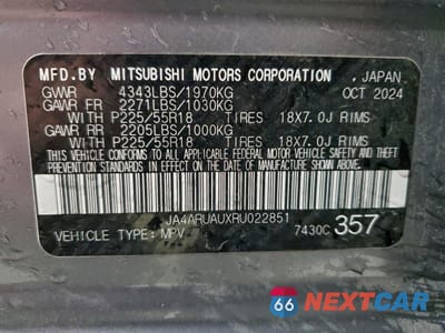 Zdjęcie 13 z 13 samochodu: 2024 MITSUBISHI OUTLANDER SPORT S/SE VIN:JA4ARUAUXRU022851 - miniatura