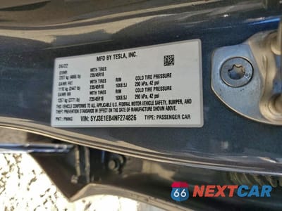 Zdjęcie 12 z 12 samochodu: 2022 TESLA MODEL 3 VIN:5YJ3E1EB4NF274826 - miniatura