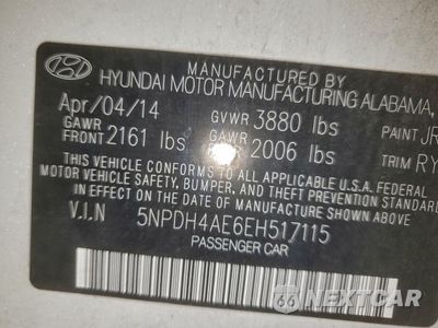 Zdjęcie 14 z 14 samochodu: 2014 HYUNDAI ELANTRA SE VIN:5NPDH4AE6EH517115 - miniatura