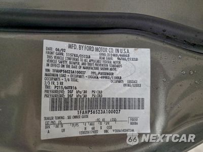 Zdjęcie 12 z 14 samochodu: 2003 FORD TAURUS SEL VIN:1FAHP56S23A100027 - miniatura