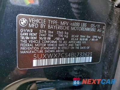 Zdjęcie 13 z 13 samochodu: 2011 BMW X3 XDRIVE35I VIN:5UXWX7C54BL732623 - miniatura