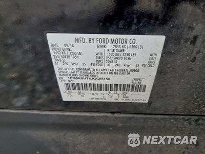 Zdjęcie 13 z 13 samochodu: 2018 FORD EXPLORER PLATINUM VIN:1FM5K8HT4JGC85156 - miniatura