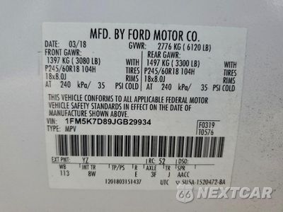 Zdjęcie 13 z 15 samochodu: 2018 FORD EXPLORER XLT VIN:1FM5K7D89JGB29934 - miniatura