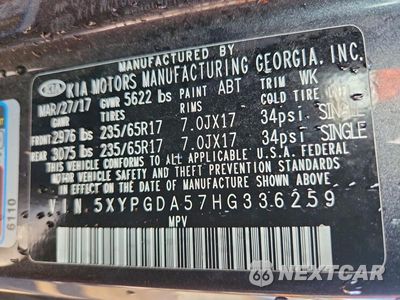 Zdjęcie 13 z 13 samochodu: 2017 KIA SORENTO LX VIN:5XYPGDA57HG336259 - miniatura