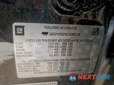 Zdjęcie 12 z 12 samochodu: 2020 CHEVROLET SILVERADO K1500 TRAIL BOSS CUSTOM VIN:3GCPYCEF6LG350108 - miniatura