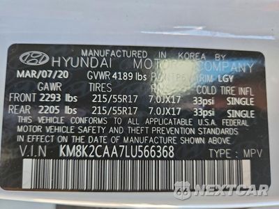 Zdjęcie 13 z 14 samochodu: 2020 HYUNDAI KONA SEL VIN:KM8K2CAA7LU566368 - miniatura