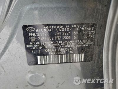 Zdjęcie 12 z 12 samochodu: 2017 HYUNDAI ELANTRA SE VIN:KMHD74LF8HU394657 - miniatura